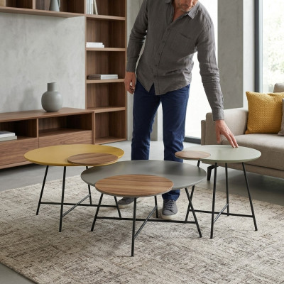 Exklusives Designer-Couchtisch-Set von einem europäischen Möbelhersteller