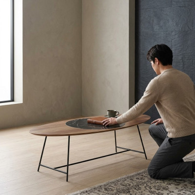 Couchtisch Wohnzimmer Tisch Braun Holz Kaffeetisch Design Möbel Neu