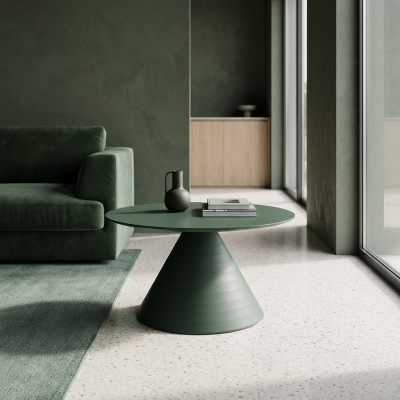 Eleganter runder grauer Couchtisch im modernen Stil für das Wohnzimmer