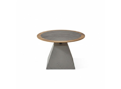 Couchtisch Holz Rund Beistell Design Silber Tisch Möbel Wohnzimmer 