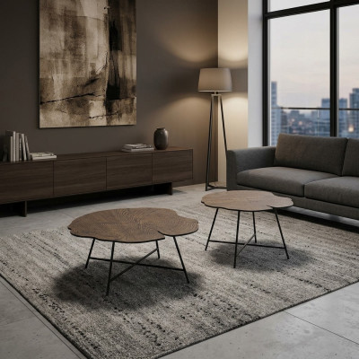Set aus zwei luxuriösen Couchtischen für das Wohnzimmer im modernen Stil