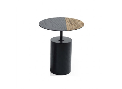 Beistell Rund Tisch Couchtisch Design Holz Schwarz Wohnzimmer Tisch 