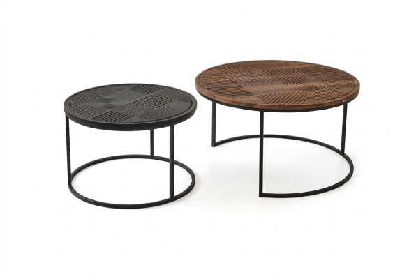 Modern Tische Designer Luxus Beistelltisch Neu Couchtische Tisch 2 tlg. Braun