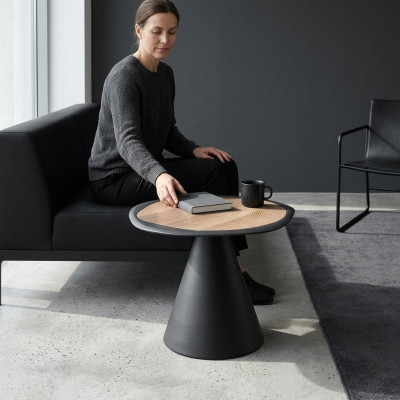 Designer Couchtisch Beistelltisch Wohnzimmer Schwarz Tisch Möbel Rund