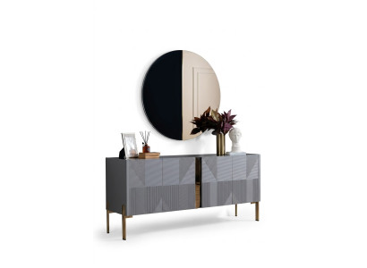 Sideboard Spiegel Set Italienischer Stil 2tlg. Wohnzimmer Holz Kommode Schrank