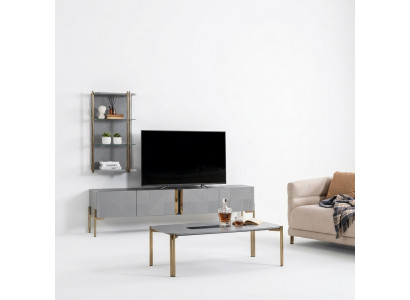 Wahnsinnig schickes Modern Designer Wohnzimmer-TV-Kommode in Aschgrau