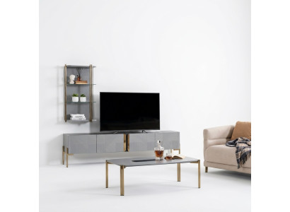 Wahnsinnig schickes Modern Designer Wohnzimmer-TV-Kommode in Aschgrau