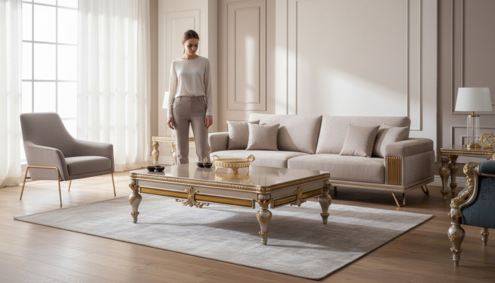 Couchtisch Tisch Couchtische Holztisch Design Luxus Beistelltisch 130x80