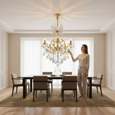 Kronleuchter Moderne Deckenleuchte Lampe Wohnzimmer Luxus 102x155cm