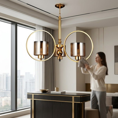 Deckenlampe Hängeleuchte Pendelleuchte Gold Wohnzimmer Stil Moderner