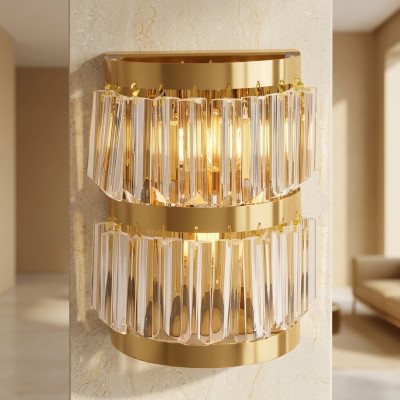 Wandleuchter Design Wand Lampe Crystal Muster Leuchte Wohnzimmer