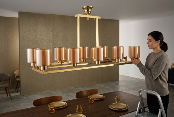 Goldenfarben Kronleuchter Deckenlampe Pendelleuchte Lüster