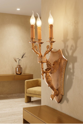 Goldene Wandlampe Design Leuchte Lampe Wohnzimmer Luxus Schlafzimmer Neu