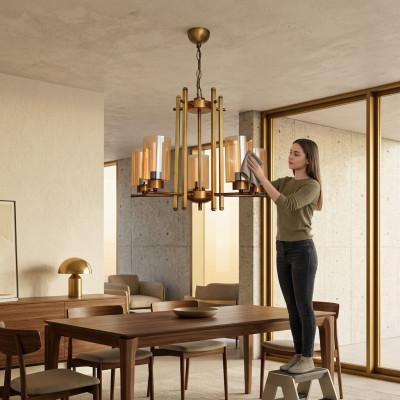 Deckenlampe Wohnzimmer Hängeleuchte Luster Glass neu Luxus Leuchte