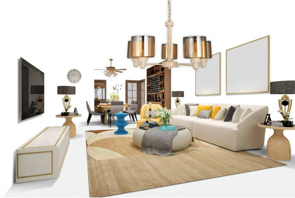 Deckenlampe Metall modernes Design Wohnzimmer Hängelampe Luster Deckenleuchte