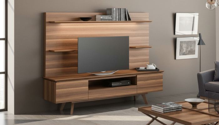 Walnuss natur Luxus Regale Moderne Wohnzimmer Möbel Hängeregale Neu