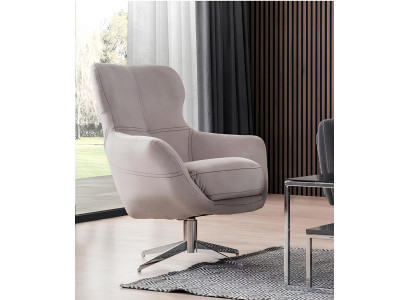 Drehbarer Sessel Relax Club Sofa Einsitzer Couch Polster Möbel Beige