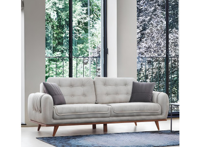 Graue Couch Sofa Wohnzimmer Couchen Polster Möbel Dreisitzer Sofas