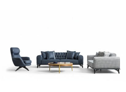 Designer Möbel Sitzgarnitur 3+3+1 Sofagarnitur Polster Möbel Couchen