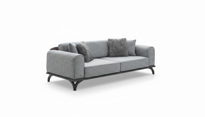 Dreisitzer Couch Sofa 227cm Sofa Couchen Polster Möbel Textil Stoff
