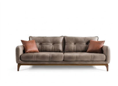 Sofas Couchen Dreisitzer Designer Couch Sofa Polster Möbel Braun Wohnen