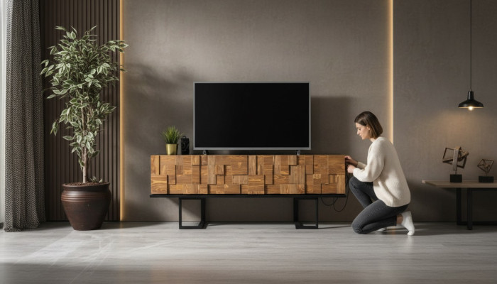 Modern Holz Kommode Sideboard Fernseher Ständer Schrank Möbel 180cm