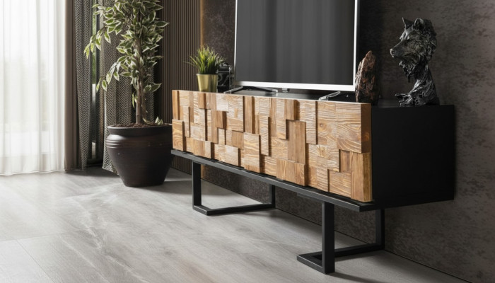 Modern Holz Kommode Sideboard Fernseher Ständer Schrank Möbel 180cm