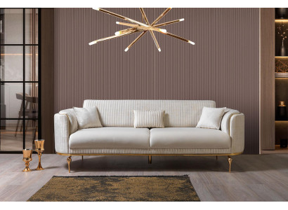 Modernes Wohnzimmer Sofa Luxus weiß Sofas Gepolstert Sitz 3 Sitzer