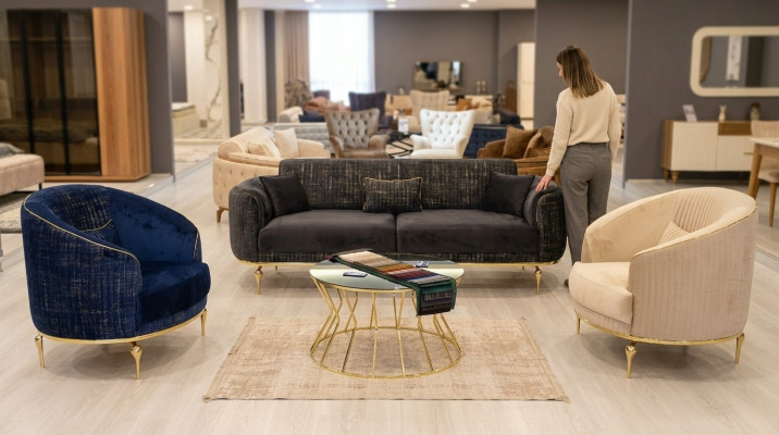 Luxus Sofagarnitur 311 Sitz Sofa Couch Set Wohnzimmer Garnitur 3tlg.