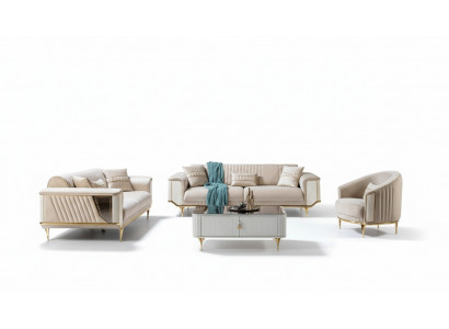 Sofa Set 3+3+1 Sitz Modern Sofagarnitur Wohnzimmer Luxus Garnitur Neu