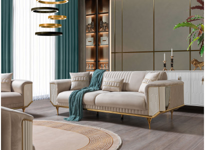 Luxus Sofa 3 Sitzer Wohnzimmer Beige Moderner Design 234cm Sofas Möbel