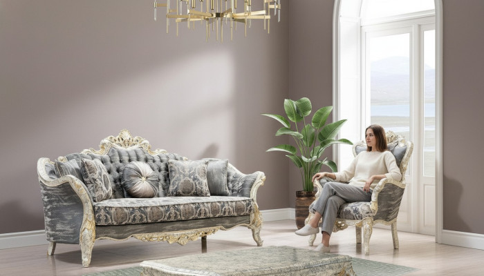 Sofagarnitur 3+1 Sitzer Wohnzimmer Sofa Couch Sessel Sofagarnitur Neu