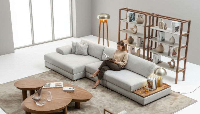 Sofa Couch Polster Möbel Wohnlandschaft Grau Eckgarnitur Weiche Couchen