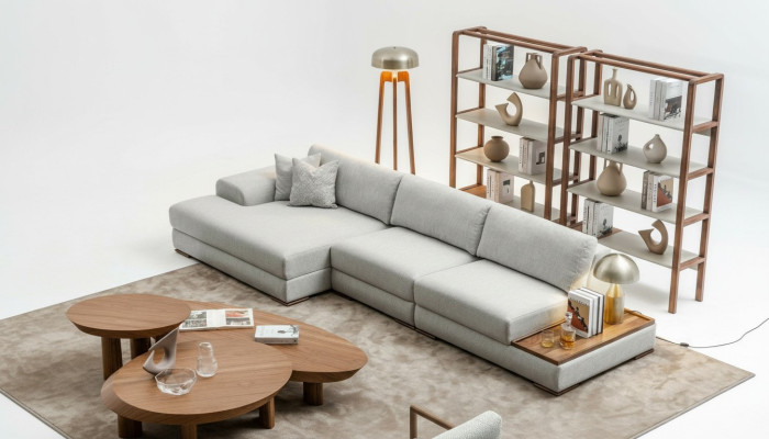 Sofa Couch Polster Möbel Wohnlandschaft Grau Eckgarnitur Weiche Couchen