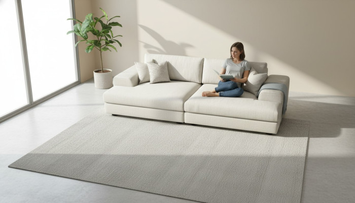 Sofa Couch 3 Sitzer Wohnzimmer Design Big Sofas Couchen 260 cm Grau