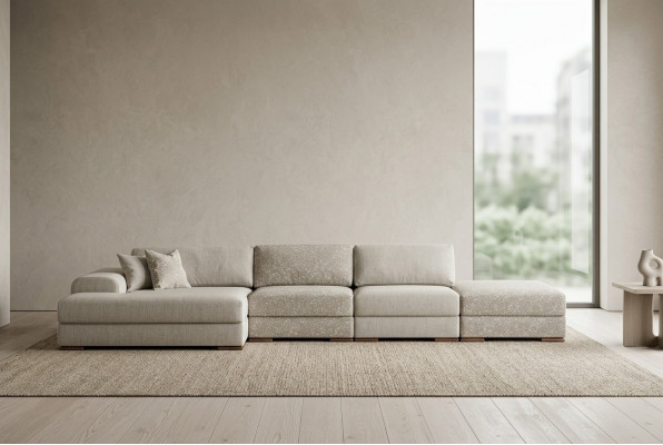 Ecksofa L form Wohnzimmer Polster Textil Sofas Modern Design Luxus 415 x 150