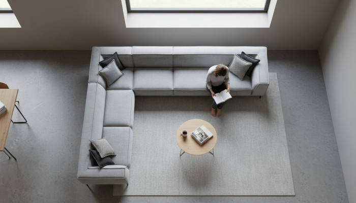 Ecksofa L-Form Couch Wohnzimmer Design 400x310 Sofa Stoff Textil