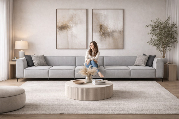 Italienische Möbel big Sofa Couch 8 Sitzer Italienische xxl Couchen Sofas Textil