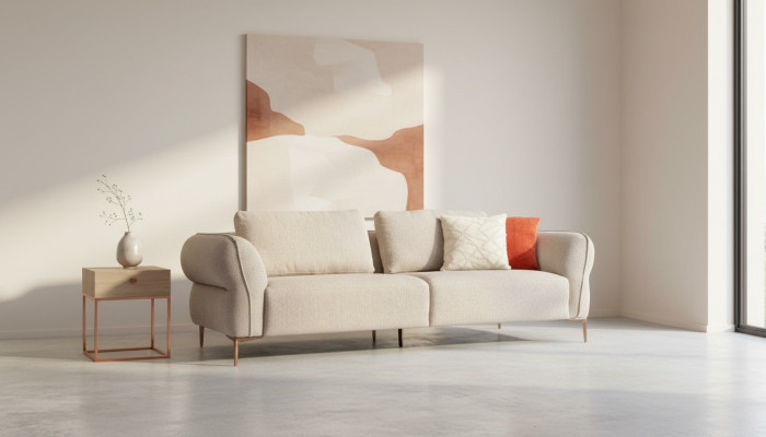 Sofa Beige Wohnzimmer Sofas Couch Design Modern Stil Couchen