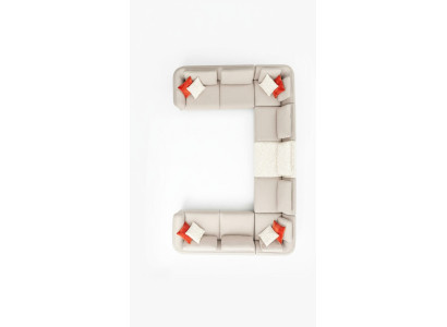 Ecksofa U- Form Luxus Wohnzimmer Beige Polstersofa Modern Stil Neu