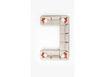Sofa U- Form Luxus Wohnzimmer Ecksofa Beige Polstersofa Design Modern Stil