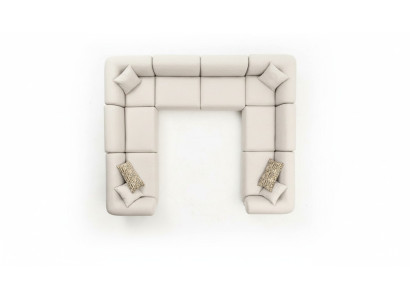 Ecksofa U-Form Wohnzimmer Luxus Stil Modern Design Sofa Couch Wohnlandschaft