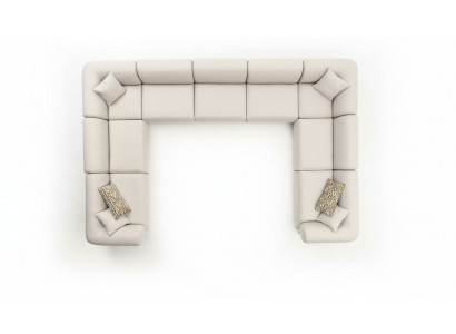 Ecksofa U-Form Luxus Wohnzimmer Stil Modern Polstersofa Textil