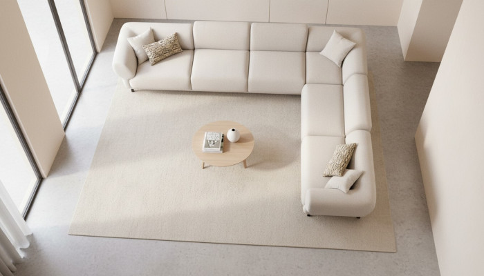 Ecksofa L-Form Beige Eckgarnitur Möbel Textil Stil 405x315 Couch Sofa