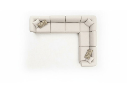 Ecksofa L-Form Beige Eckgarnitur Möbel Textil Stil 405x315 Couch Sofa
