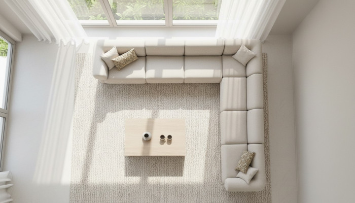 Sofa L-Form Polster Couch Wohnzimmer Modern Möbel 405x405cm Sofas Ecksofa
