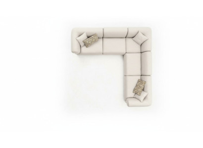 Ecksofa Beige Wohnzimmer Sofa Couch L-Form Modern Möbel Textil