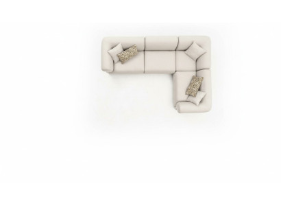 Sofa L-Form Beige Polstersofa Wohnzimmer Möbel Textil Modern Stil