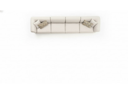 Großes beiges attraktives 6-Sitzer Sofa in schlichtem Design aus Premiummaterialien	