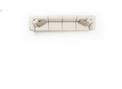 Großes beiges attraktives 6-Sitzer Sofa in schlichtem Design aus Premiummaterialien	